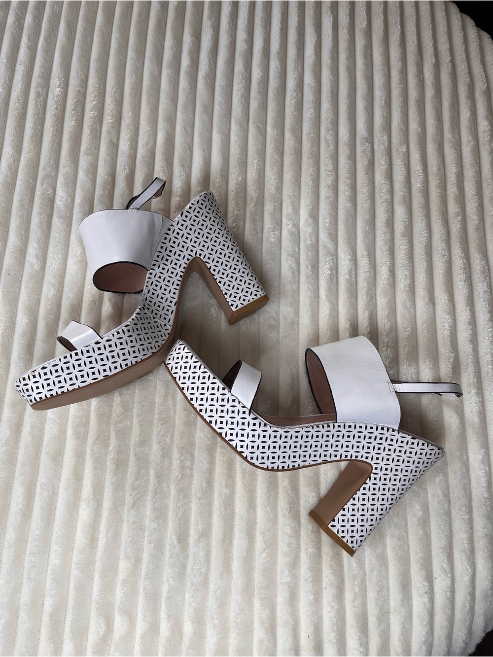 Zac Posen Virginia Block Heel Slingback in White Size 9 NWOB